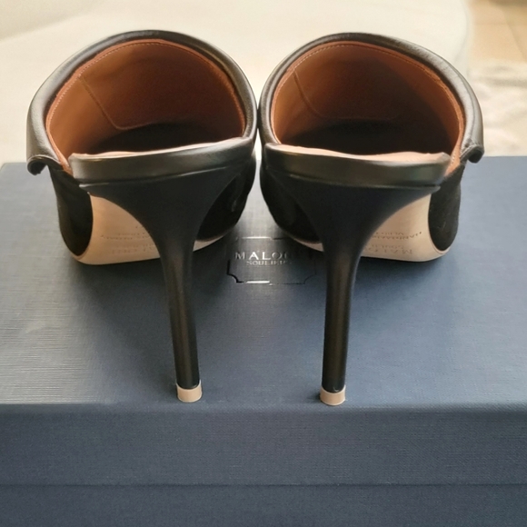 NIB. MALONE SOULIERS 'Tilly' 85 Leather and Suede Mules - Picture 9 of 16